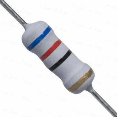 62 Ohm 1W Flameproof Metal Oxide Resistor - Medium Quality (Min Order Quantity 1pc for this Product)