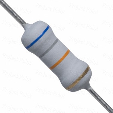 68K Ohm 1W Flameproof Metal Oxide Resistor - Medium Quality (Min Order Quantity 1pc for this Product)