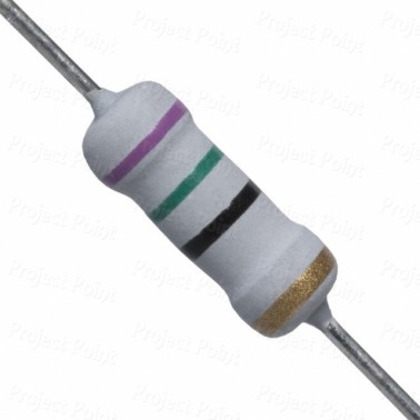 75 Ohm 1W Flameproof Metal Oxide Resistor - Medium Quality (Min Order Quantity 1 pc for this Product)