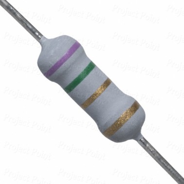 7.5 Ohm 1W Flameproof Metal Oxide Resistor - Medium Quality (Min Order Quantity 1pc for this Product)