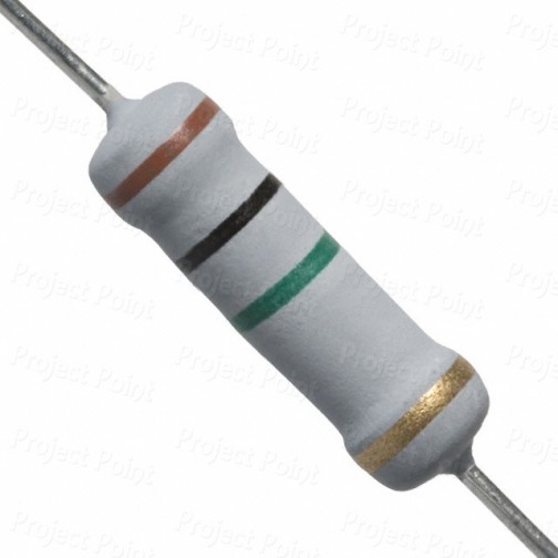 1M Ohm 2W Flameproof Metal Oxide Resistor - Medium Quality (Min Order Quantity 1 pc for this Product)