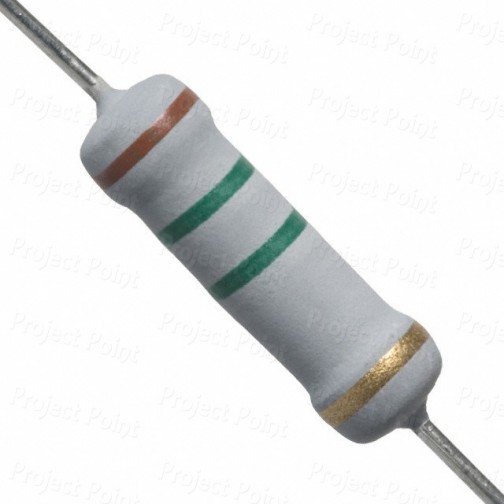 1.5M Ohm 2W Flameproof Metal Oxide Resistor - Medium Quality (Min Order Quantity 1 pc for this Product)