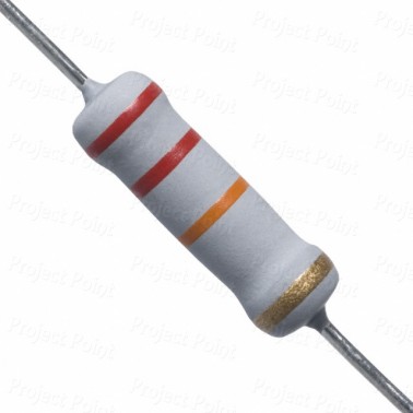 22K Ohm 2W Flameproof Metal Oxide Resistor - Medium Quality (Min Order Quantity 1pc for this Product)