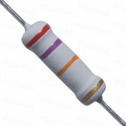 27K Ohm 2W Flameproof Metal Oxide Resistor - Medium Quality (Min Order Quantity 1 pc for this Product)