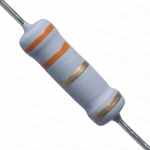 3.3 Ohm 2W Flameproof Metal Oxide Resistor - High Quality (Min Order Quantity 1 pc for this Product)