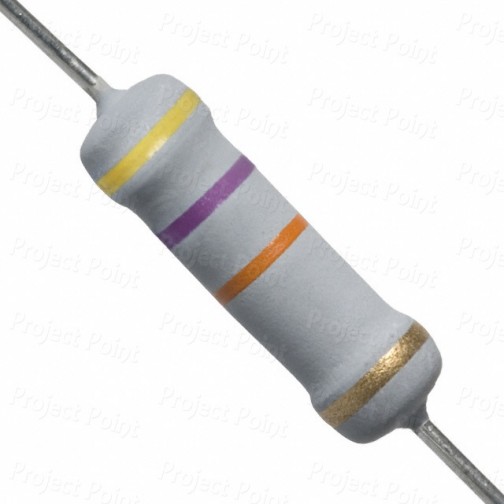 47K Ohm 2W Flameproof Metal Oxide Resistor - Medium Quality (Min Order Quantity 1 pc for this Product)