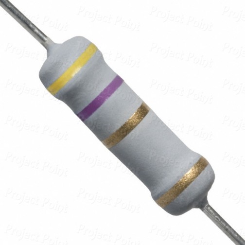 4.7 Ohm 2W Flameproof Metal Oxide Resistor - High Quality (Min Order Quantity 1 pc for this Product)