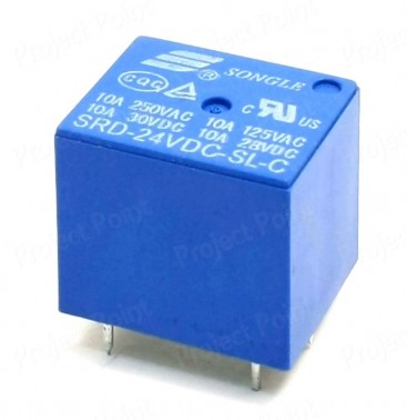 Relay 24V 10A 5-Pin PCB Type - Songle (Min Order Quantity 1pc for this Product)