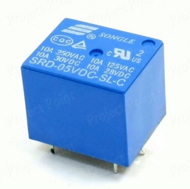 Relay 5V 10A 5-Pin PCB Type - Songle (Min Order Quantity 1pc for this Product)