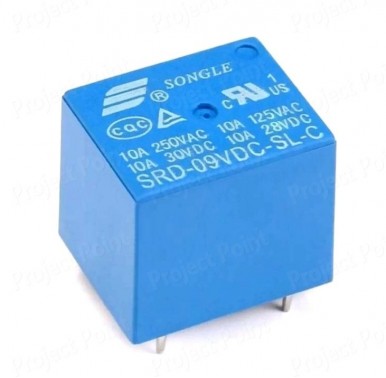 Relay 9V 10A 5-Pin PCB Type - Songle (Min Order Quantity 1pc for this Product)