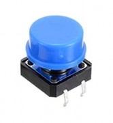 4-Pin 12mm Square Push Button Tact Switch with Blue Knob