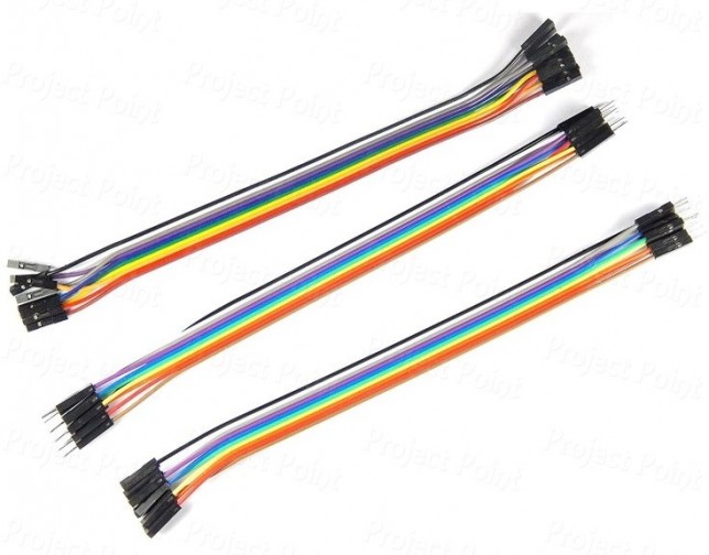 20cm Ribbon Cable Male to Female Jumper Wires - 10x1 (Min Order Quantity 1 pc for this Product)