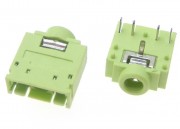 3.5mm Stereo Female Switched Socket - 5 Pin Green