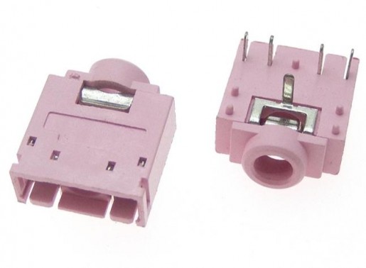3.5mm Stereo Female Switched Socket - 5 Pin Pink (Min Order Quantity 1pc for this Product)